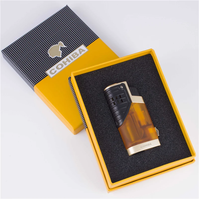 COHIBA зажигалки абсолютно новые черные для путешествий ветрозащитные газовые