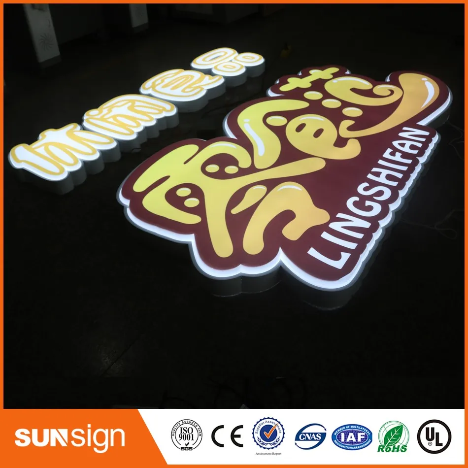 Store front vacuum formed 3D acrylic letters LED sign
