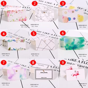 100 шт.лот модные серьги упаковочные карты 3x5 см Красочный Узор печатные уши гвоздики карты ювелирные изделия Висячие бирки печать этикеток