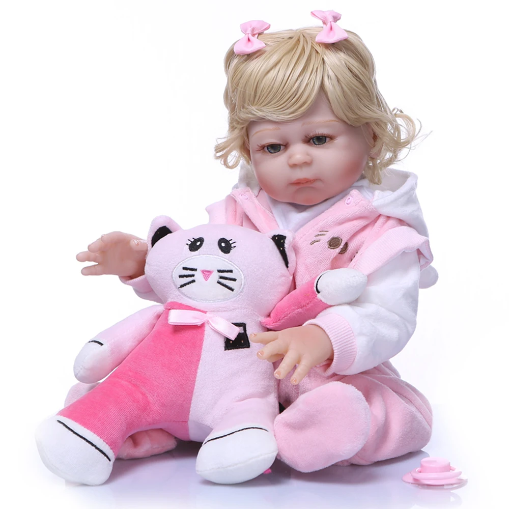 50 см силиконовая кукла для новорожденных блонд девочек настоящая живая