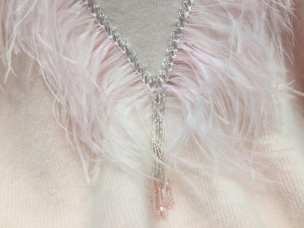 2018 Top Cashmere Fur Computer Knitted Full New Women's Sweater Ostrich Feather Water Mink Pullover Woman Winter Clothes Women | Женская