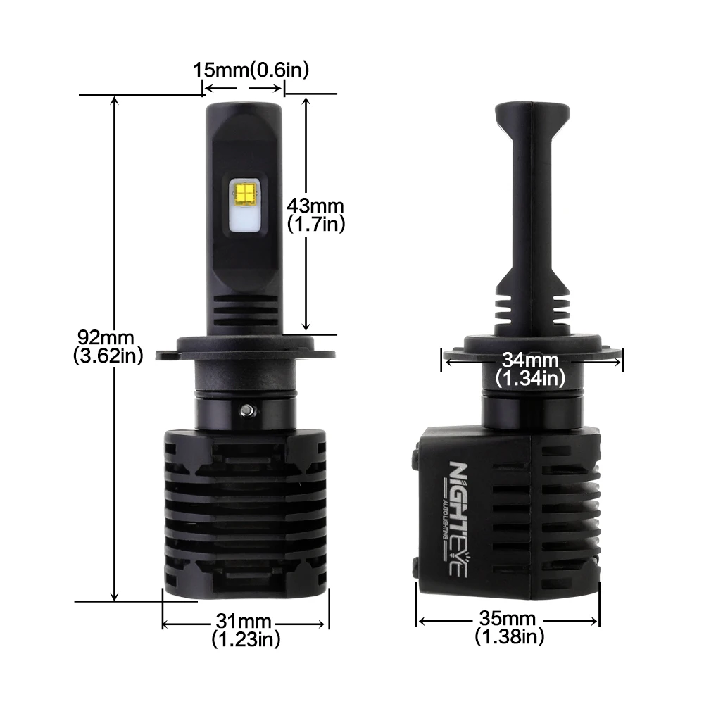 Nighteye H7 автомобилей LED 12 В фар лампа 80 w/set 6000 К 60000LM авто лампы света вождение