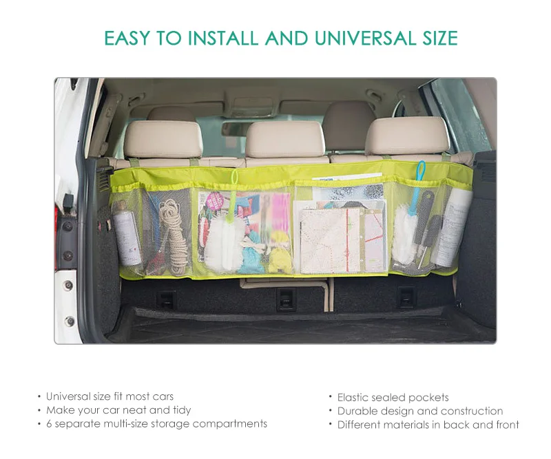 Car Back Seat Storage Mesh Net Bag Auto Holder Organizer Multi-Pocket Hanger For Capacity Pouch | Автомобили и мотоциклы