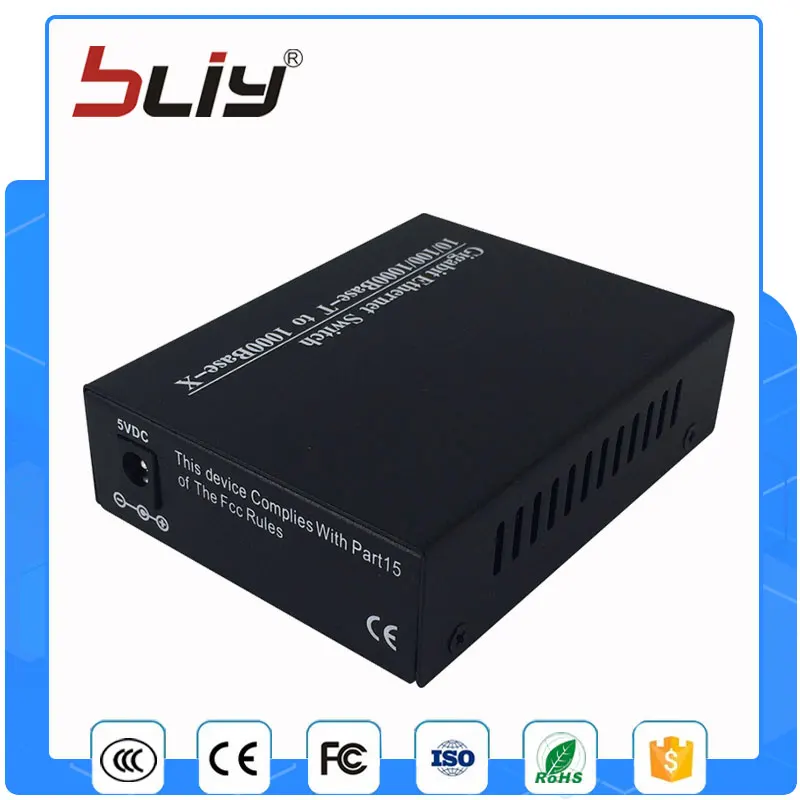 1g2e 1 волокно 2 RJ45 порт gigabit ethernet волоконно оптический коммутатор Dual media converter