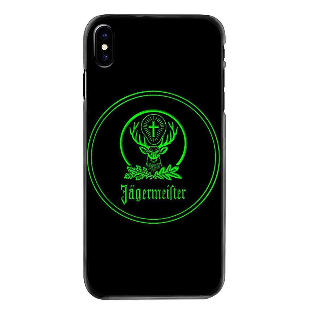 Art design логотип ЕГЕРМЕЙСТЕР пива Пластик черный чехол Чехол для iPhone 4 4S 5 5S 5C SE 6 S 7 8