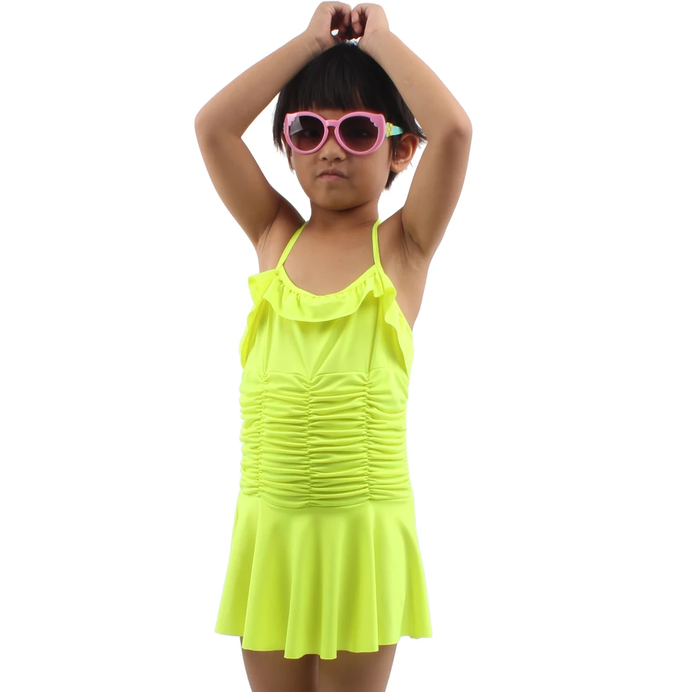 2018 детское цельное бикини в полоску с оборками для маленьких девочек детский