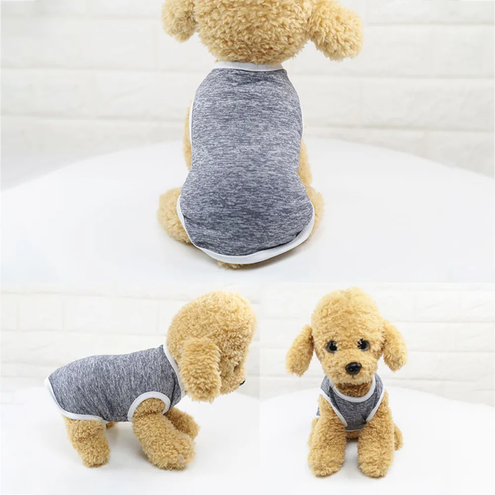 Милая одноцветная жилетка для собак и кошек костюм маленького щенка летняя