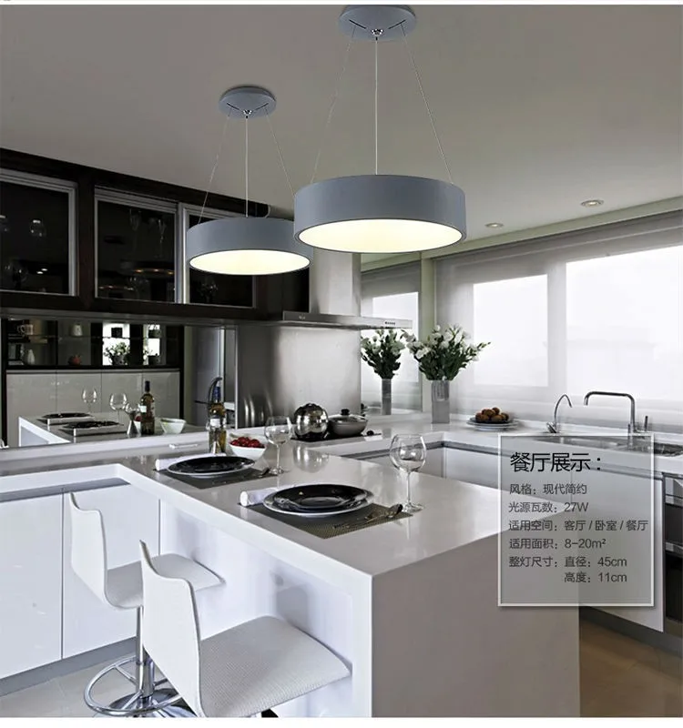 Free shipping modern led pendant lights circle suspension for dining room lamps home decoration light fixtures | Лампы и освещение