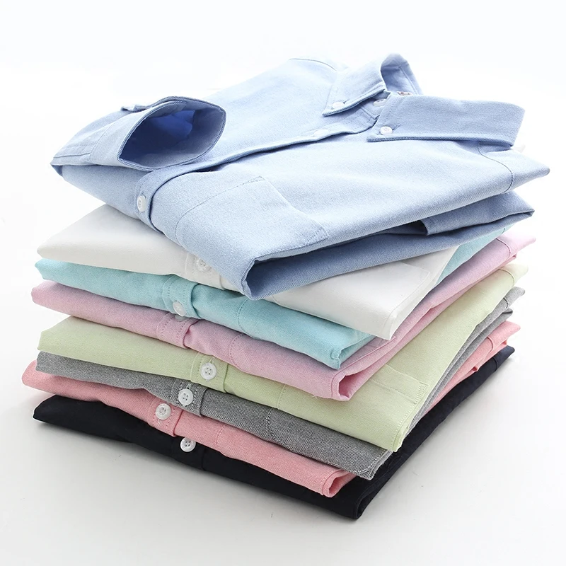 Женская Офисная рубашка с длинным рукавом хлопковая блузка Оксфорд высокого