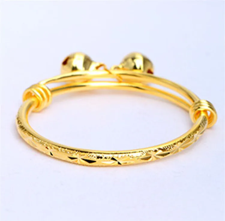 1 пара детский браслет из желтого золота|expandable bracelet|children banglesexpandable bangle bracelet |