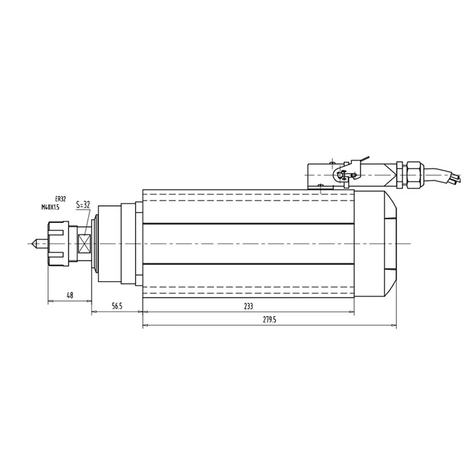 

7KW Square Air Cooled Spindle 380v 15.5A 18000rpm ER32 Spindle Motor for Drilling and Milling Machine Tools.