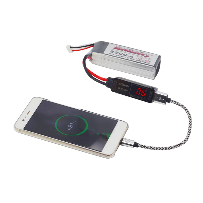 Конвертер питания AOKoda Lipo к USB адаптер QC3.0 быстрое зарядное устройство для