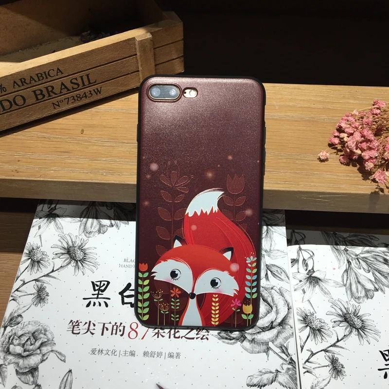 Kerzzil чехол для iphone 7 3D рельеф забавный кролик лиса Squirr iPhone 6 S Plus телефон милый