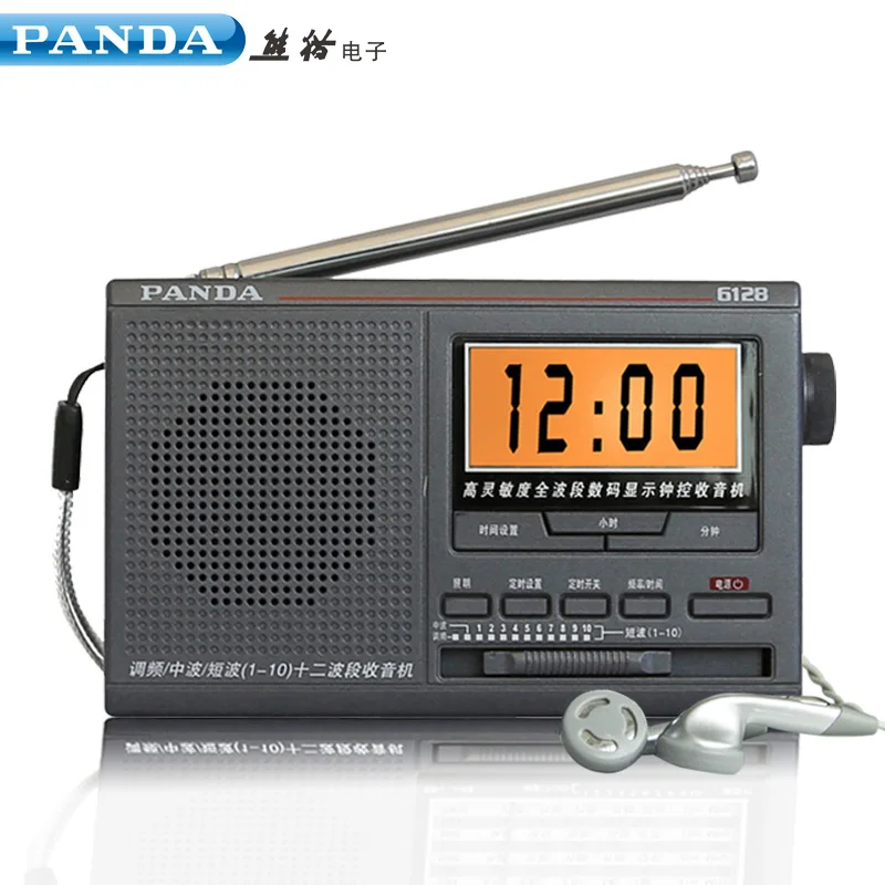 Panda 6128 радио FM/средняя волна/коротковолновый 12 диапазона вещания кампуса колледжа вход осмотр времени цифровой радио