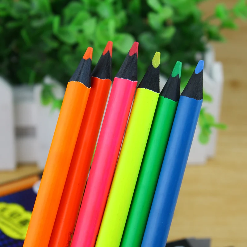 

Hot sale MARCO 9205B 6 colors fluorescent color lead pencil multifunctional thicken marker pencil