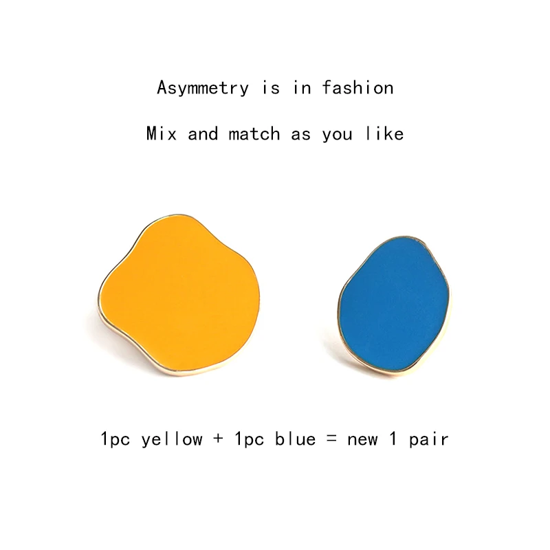 Dipress 1pc Free Collocation Enamel Stud Earrings Multicolored Irregular Alloy Earring For Girls Fashion Jewelry | Украшения и