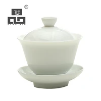 tangpin white ceramic gaiwan teacup teapot porcelain chinese kung fu tea set