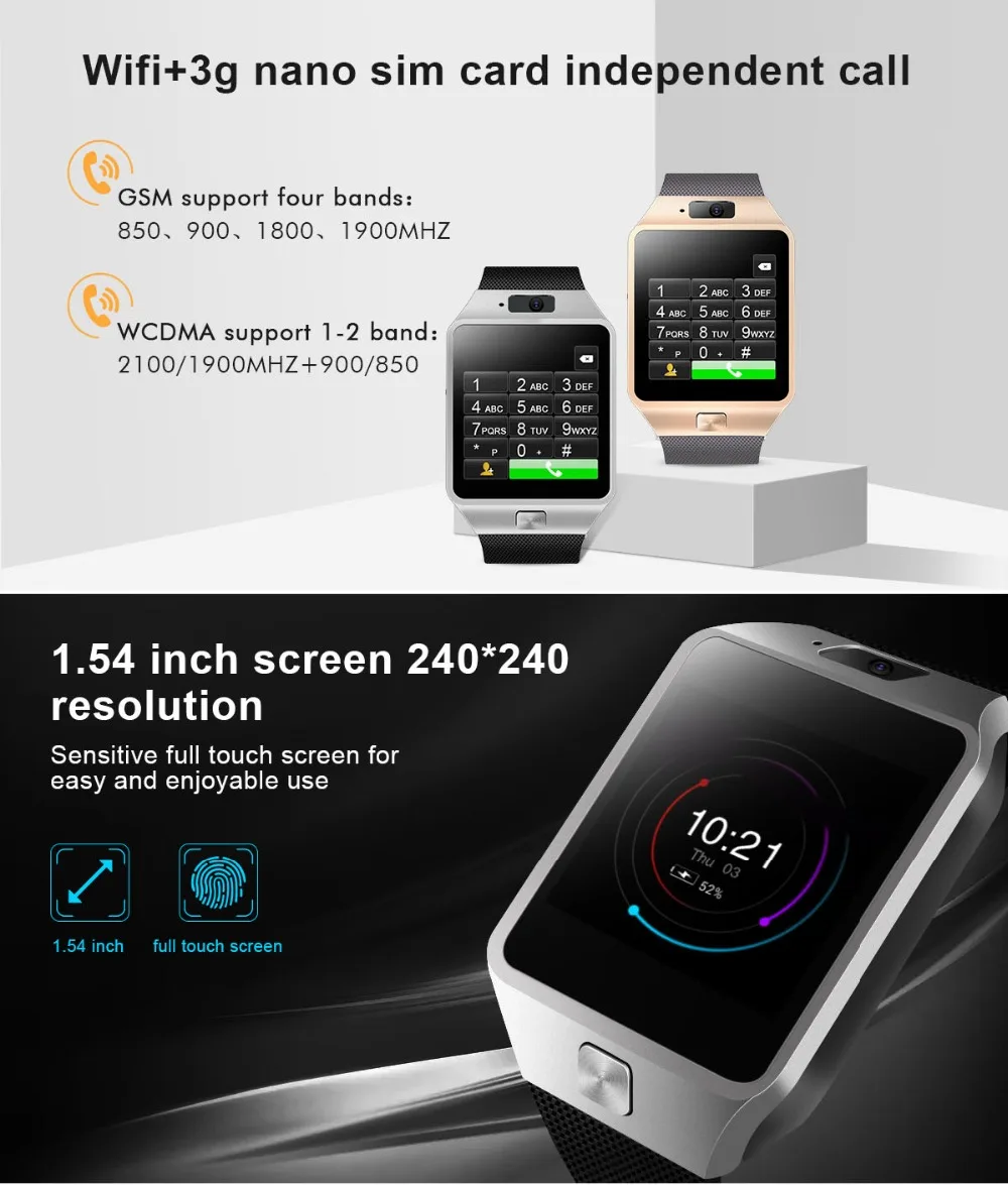 Смарт-часы QW09, Android 4,4, 3G, wifi, 512 МБ/4 ГБ, Bluetooth, 4,0, реальный шагомер, sim-карта, вызов, Смарт-часы для мужчин и женщин, PK DZ09