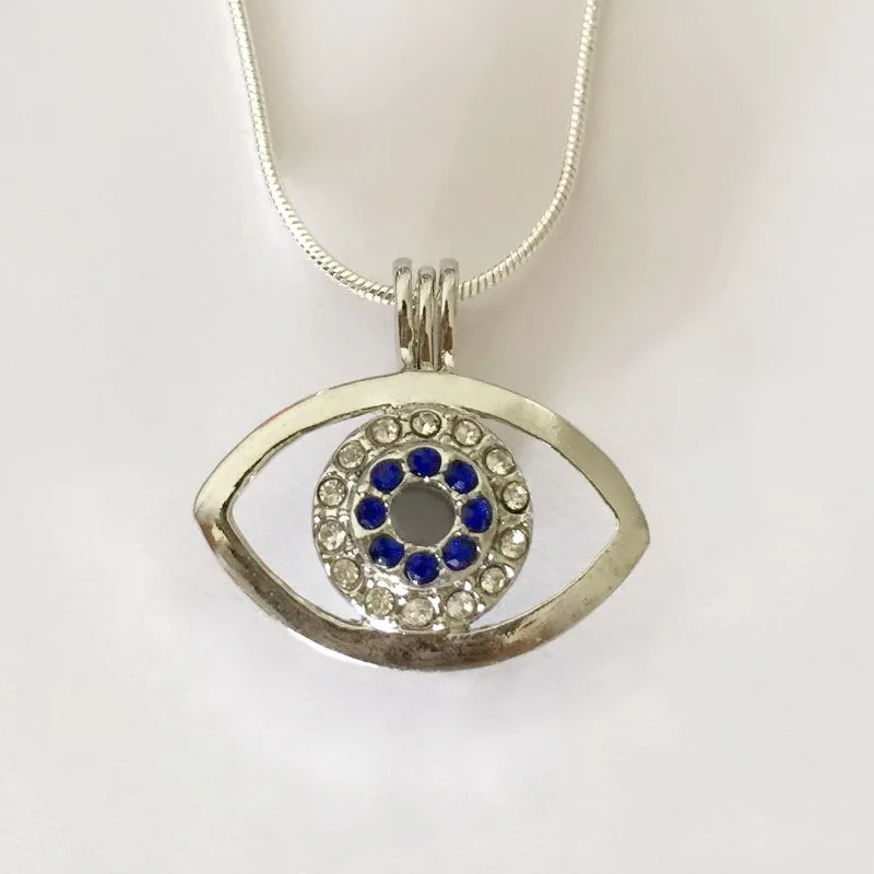 Очаровательная синяя клетка в форме глаза с мерцающим Цирконом для