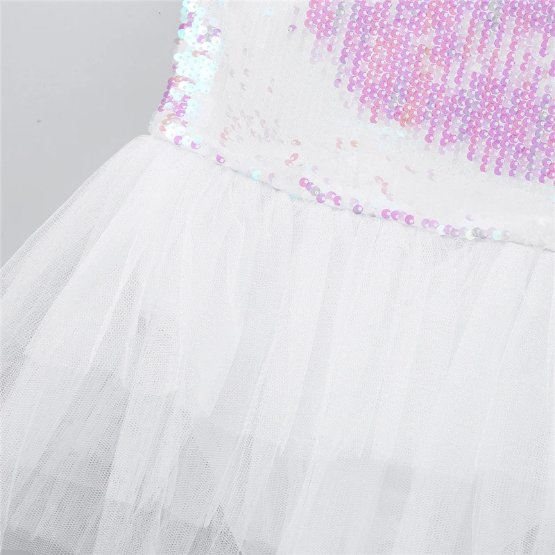 Kids Girls Sleeveless Halter Sequins Ballet Dance Gymnastics Leotard Tutu Dress for Children's Dancewear Ballerina Fancy Costume | Детская