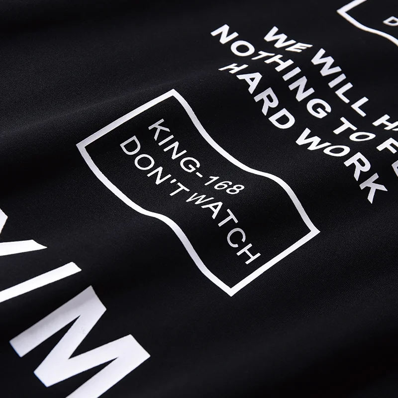 

Men Long-sleeved Hoodies Black Color With Letter Printing in Back Big Size Men Hoodies XL-6XL