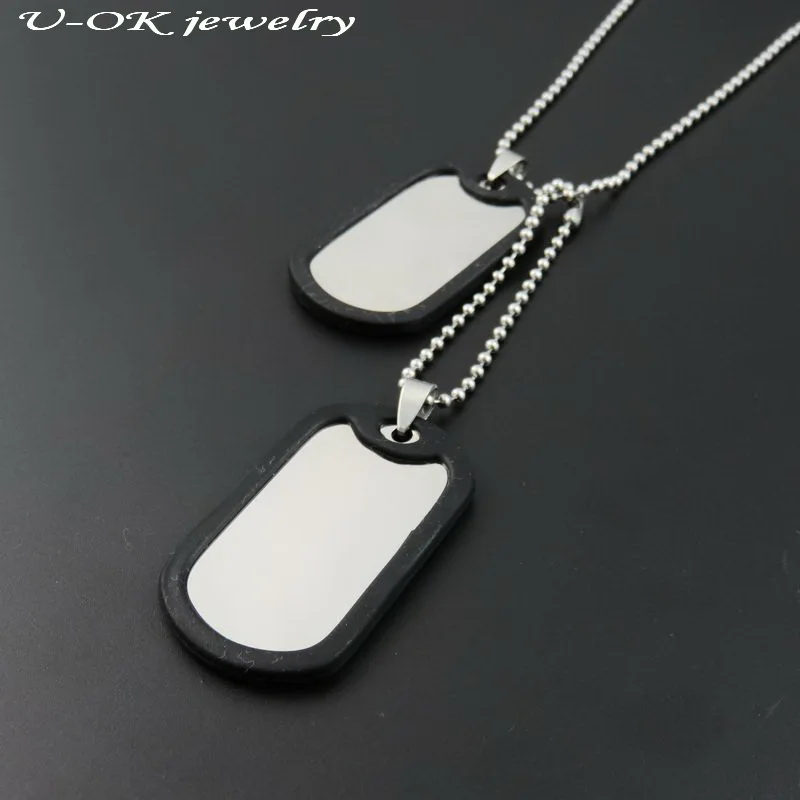 Мода 316L нержавеющая сталь пустые dogtag ожерелье кулон военная армия собака тег с
