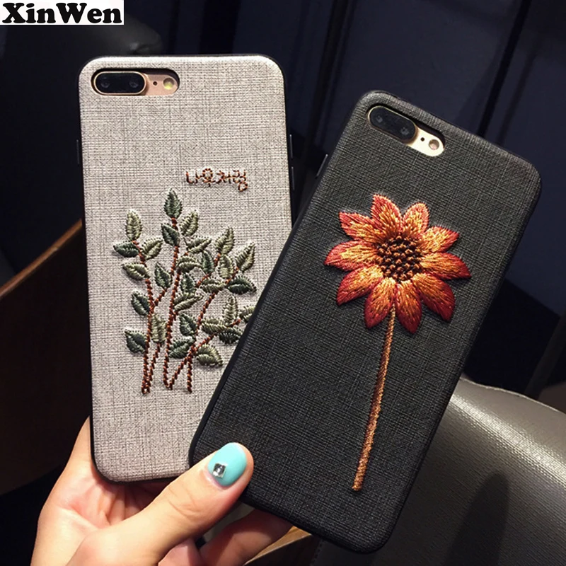 Xinwen роскошный 3d цветок pc чехол-лента на заднюю панель для iphone 6 s силиконовые чехлы