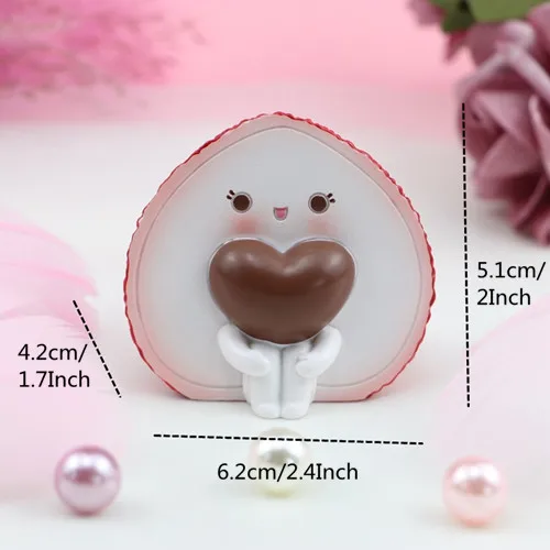 Lychee Heart VILEAD 5,1 см 7,2 см фрукты из смолы фигурки личи авокадо персиковый орнамент мультфильм запеченный торт украшение интерьера автомобиля ремесло - Цвет: Lychee Heart
