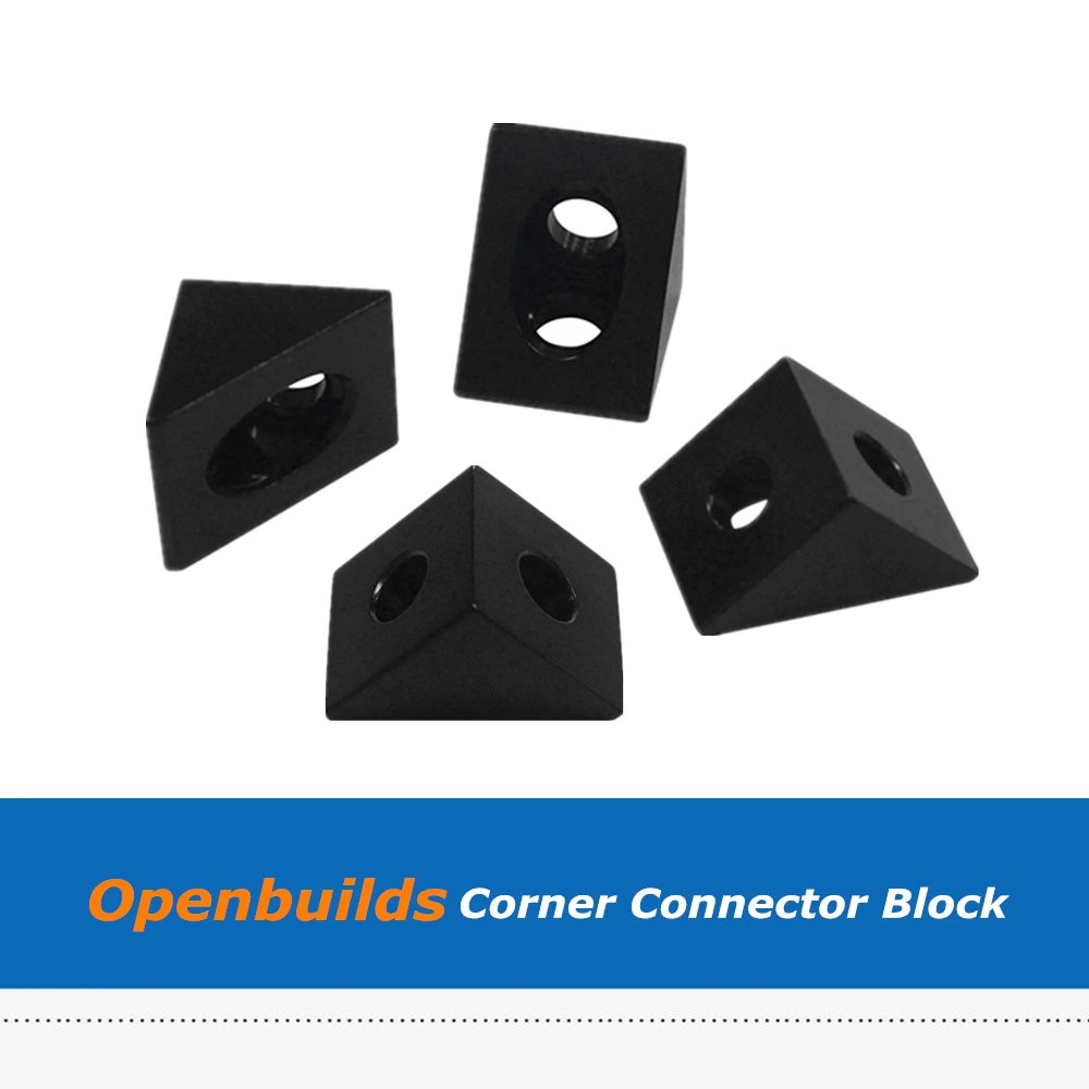 10 шт./лот черный Openbuilds Delta угловой разъем алюминиевый блок для 3D принтеров|Детали
