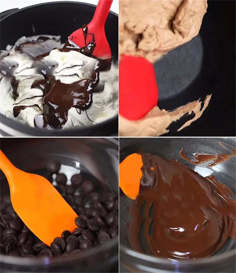 Silicone Chocolate Stirring Scrape Cream Cake High Temperature Scraper Kitchen Baking Tools A817-L--A817-S | Дом и сад