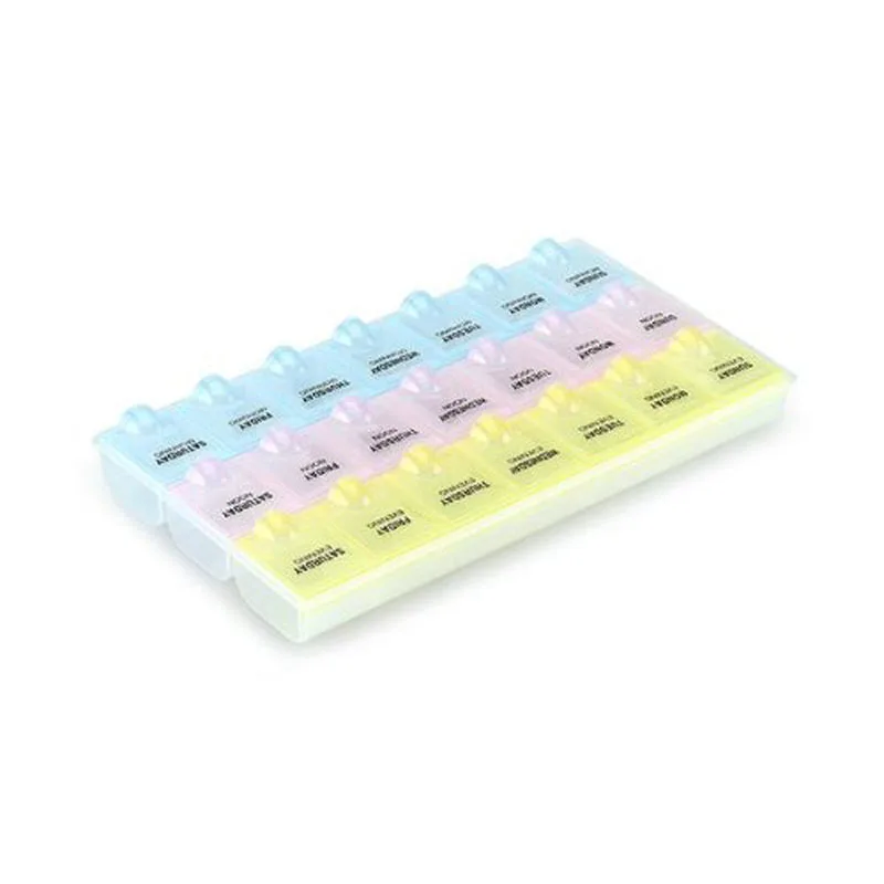 21 решетки Пластик коробка для хранения Медицина Чехол медицинские таблетки