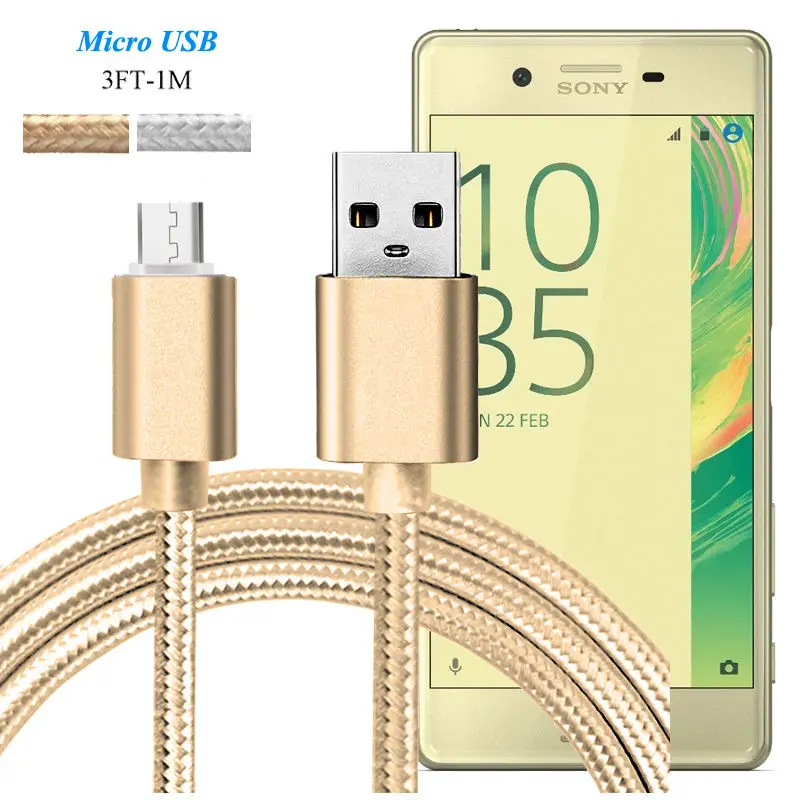Зарядный кабель Micro USB для Sony Xperia Z5 Premium/C4/C3/E5/XA/X Performance/X/ Z5/M5/M4 Aqua/Z3 +/E4/Z3|usb charger|micro usb