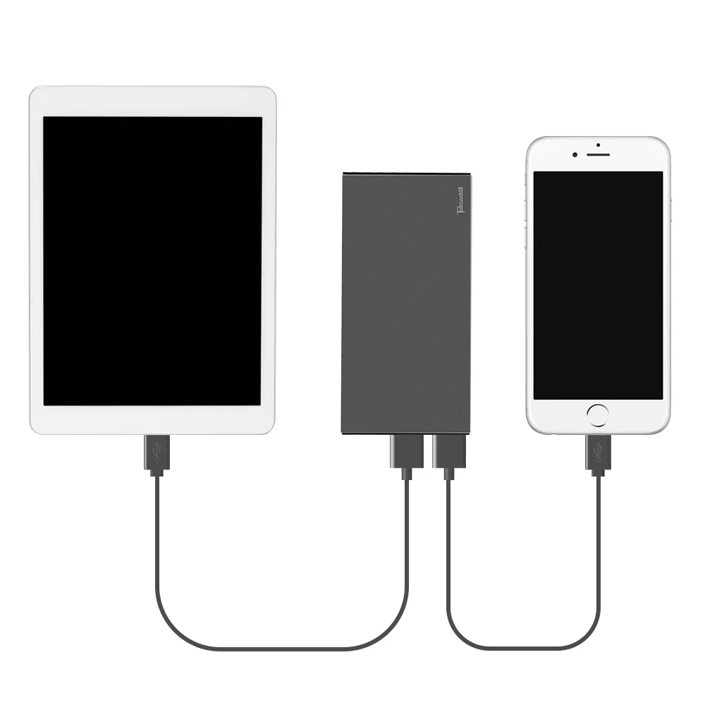 Tollcuudda уникальный Запасные Аккумуляторы для телефонов 10000 мАч Dual USB ultra slim