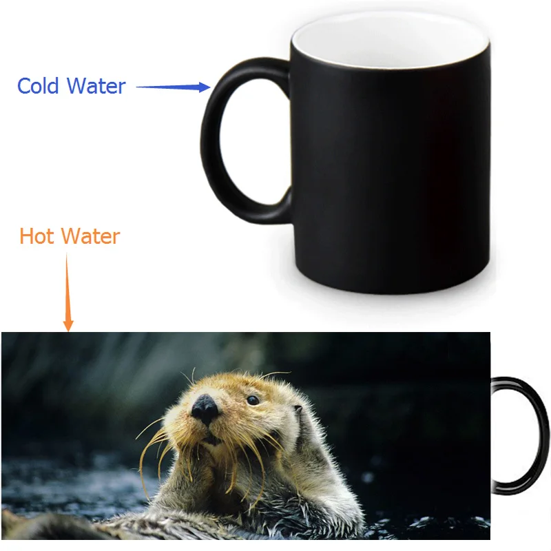 Кофейные кружки на заказ Термочувствительная чашка с морской выдрой для чая и