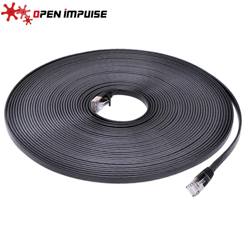 Высокоскоростной плоский сетевой кабель 15 м Cat7 STP RJ45 для интернета с покрытием