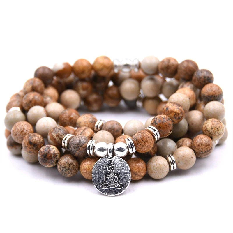 ASHMITA 2019 Howlite 108 браслет натуральный камень Будда тигровый глаз ювелирные изделия