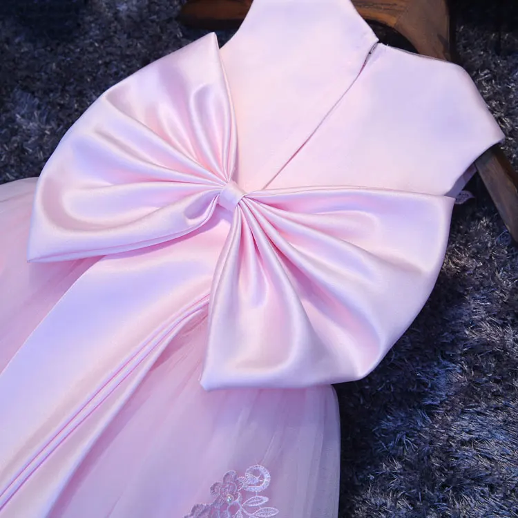 Красное платье для крещения малышей кружевное свадебное принцессы с бисером и