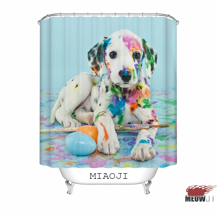 Fashion Cool Dog Droll Puppy Bulldog custom Shower Curtain Bathroom decor various sizes Free Shipping | Дом и сад