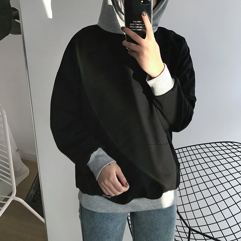 Женский Теплый пуловер с капюшоном Свободный модель F1138 в Корейском стиле на