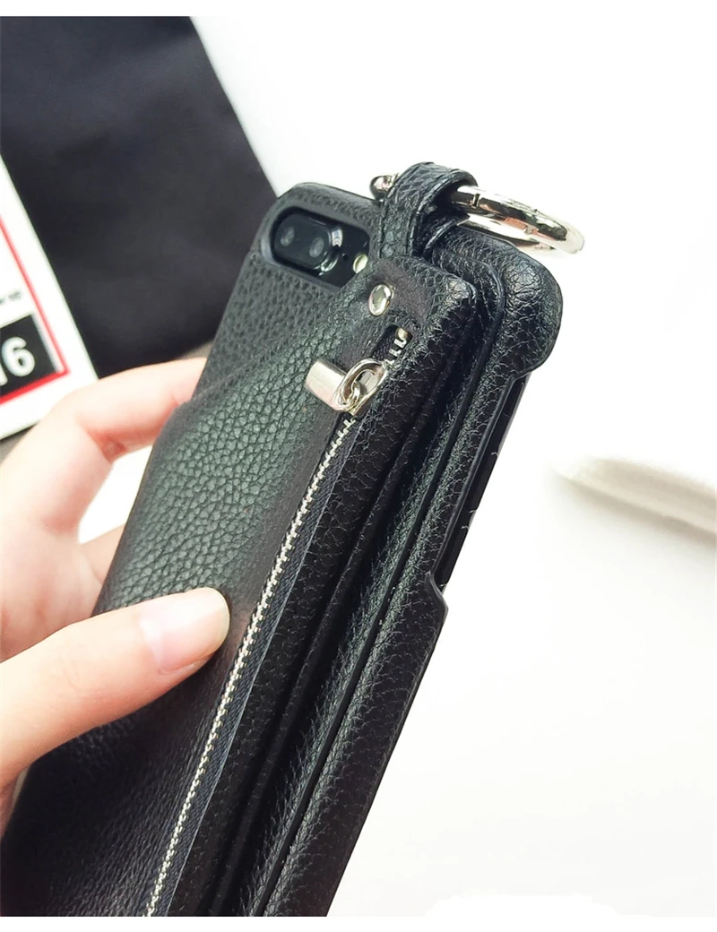 Bonvan чехол для iphone 8 X Case кожаный Luxury молния сумки кошелек смартфон бампер чехол на айфон X 7 6S 6 8 plus плюс сумка кольцо трудно PC задняя крышка случай защиты чехлы на телефон