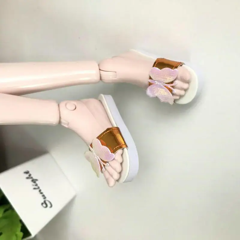 Мини модные кожаные сандалии для девочек Кукольная обувь ног 7 см 1/3 Bjd Аксессуары
