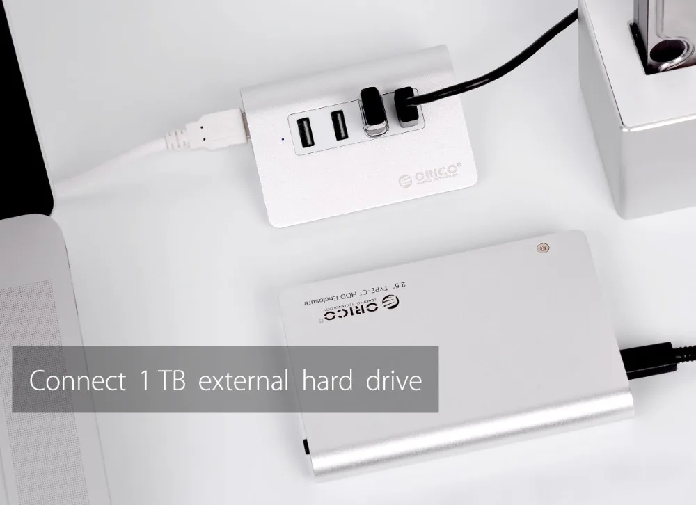 ORICO алюминиевый usb-хаб 4 порта USB 2,0 3,0 концентратор Высокоскоростной мини-разветвитель портативный концентратор для ноутбука ПК компьютер с 1 м кабель для передачи данных