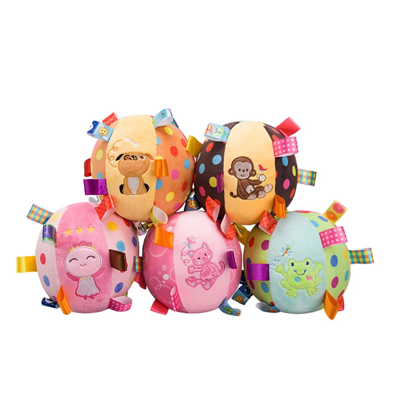 2016 Мультяшные детские игрушки в виде животных Колокольчик ткань мяч раннее
