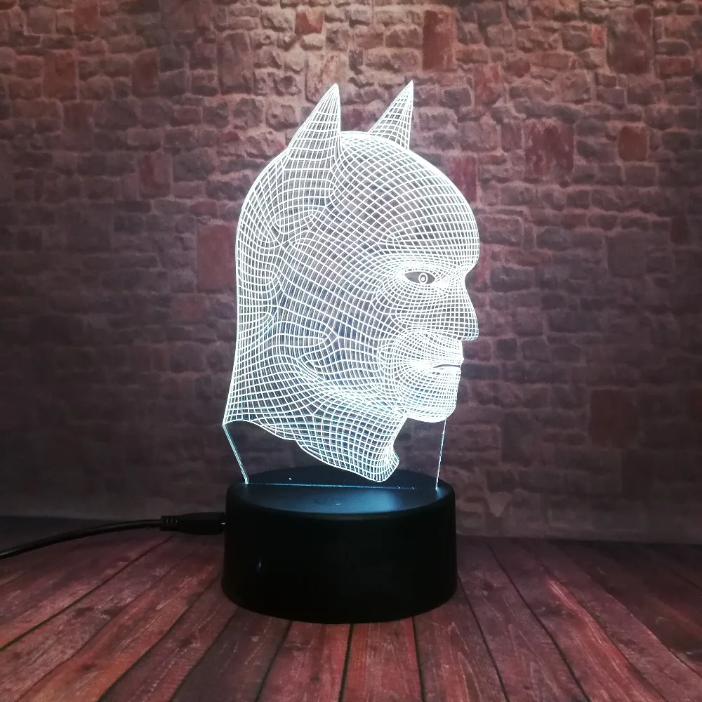 11 Diff Marvel супер герой DC Бэтмен Фигурки 3D иллюзия настольная лампа 7 цветов градиент ночник Мальчики Человек Рождественские Игрушки Подарки