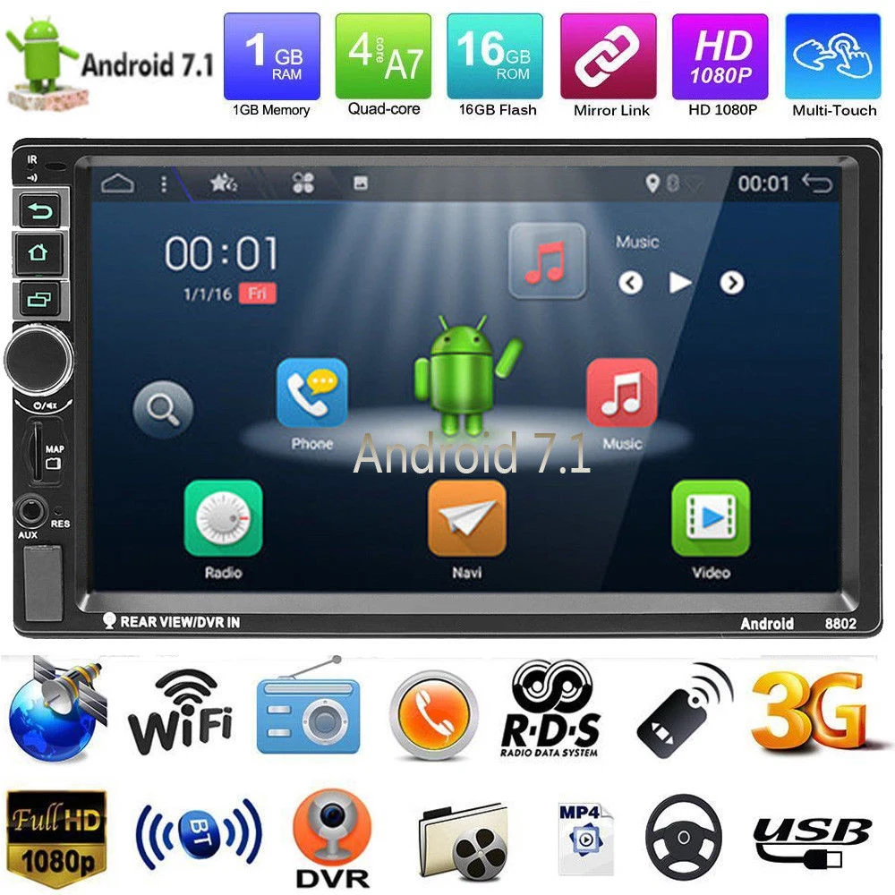 Gps Navi Android 7 1 MP5 плеер Автомобильный стерео автомобильный умная Поддержка TF карта