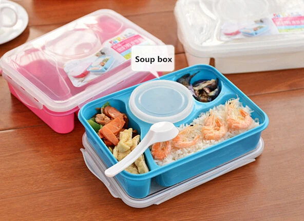 Высококачественный Ланч бокс Bento полностью герметичный пищевой контейнер с 4