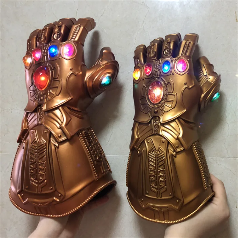 1: 1 перчатки для костюмированной вечеринки, светодиодный светильник Thanos Gauntlet, перчатки для Хэллоуина, подарок для детей