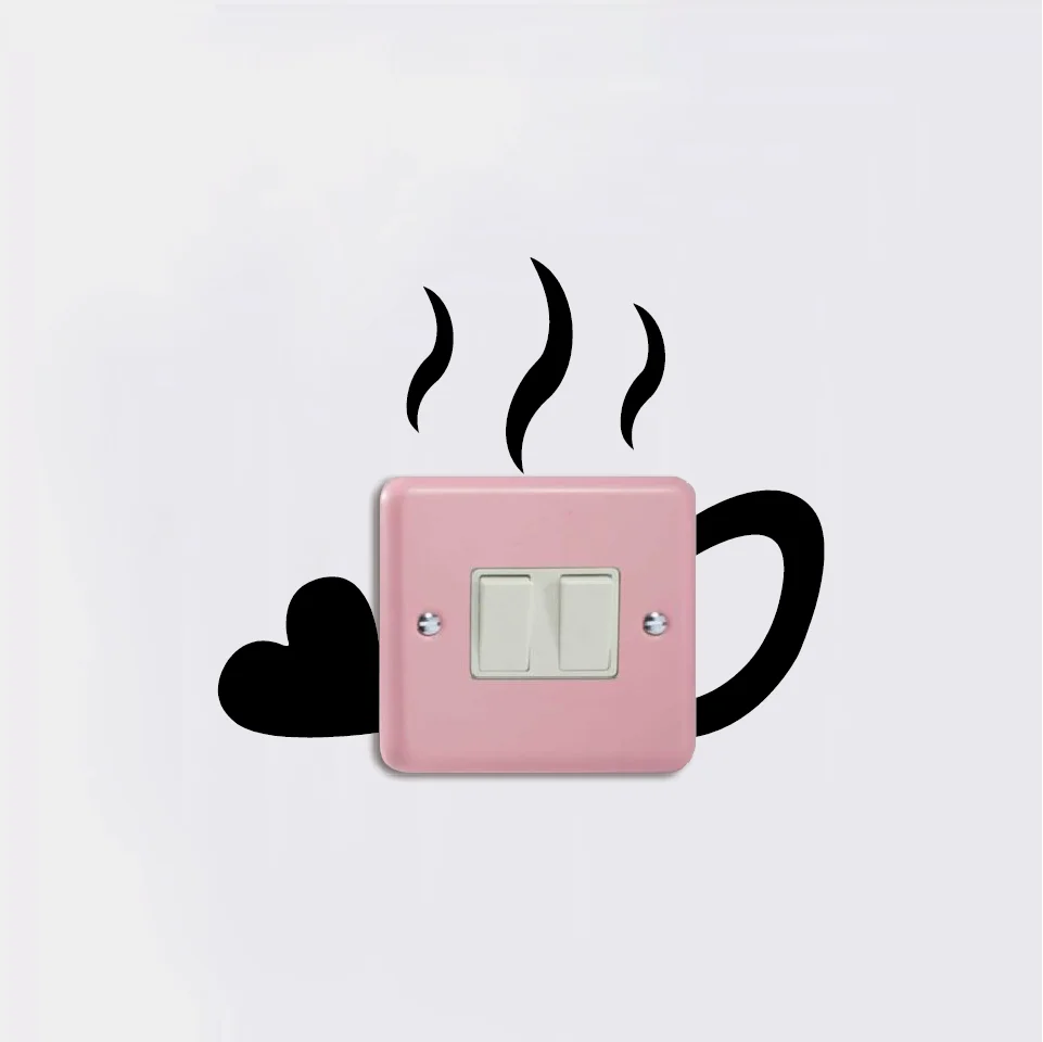 Креативная наклейка Love Cup Switch Love-80 забавная в виде чашки Виниловая на стену