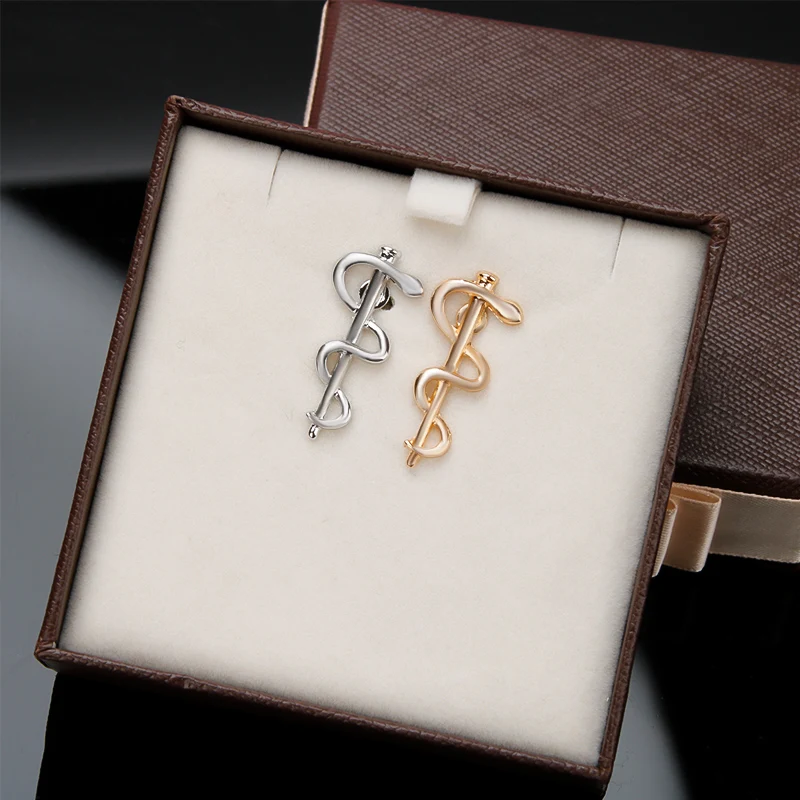 Брошь с логотипом ВОЗ модная Серебряная Женская в виде змеи тростниковая булавка