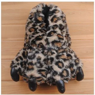 leopard 6 Дизайнерские плюшевые тапочки с рисунком животных, тигра, леопарда; сезон осень-зима; зимняя женская и мужская домашняя обувь; домашние тапочки - Цвет: leopard 6
